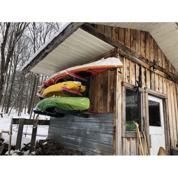 Storage Rack Solutions Outdoor or Indoor Wall Mounted Kayak Rack, SUP Rack, Canoe Rack - Stackable
