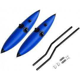 Kayak 2X Blue PVC Canoe Fishing Outrigger Stabilizer Buoy & Sidekick AMA Kit
