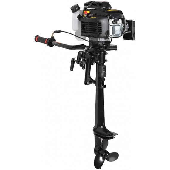 funchic 4 Stroke 3.6 HP Outboard Motor 55CC Boat Engine with Air Cooling System for Inflatable Boats, Fishing Boats, Sailboats, and Small Yachts