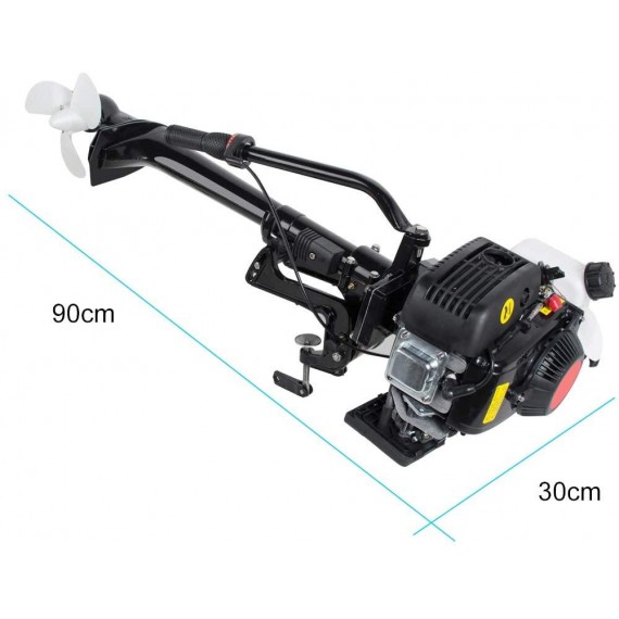 funchic 4 Stroke 3.6 HP Outboard Motor 55CC Boat Engine with Air Cooling System for Inflatable Boats, Fishing Boats, Sailboats, and Small Yachts