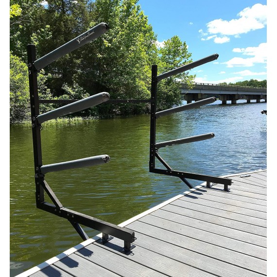 StoreYourBoard 4 Kayak Dock Storage Rack, Outdoor Over The Water Mount, Holds 400 lbs, Heavy-Duty Metal Stand