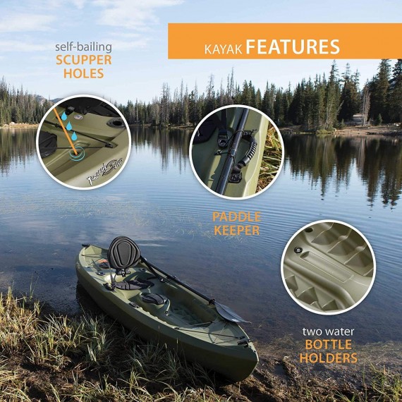 Lifetime Tamarack Angler Sit-On-Top Kayak, Olive, 120