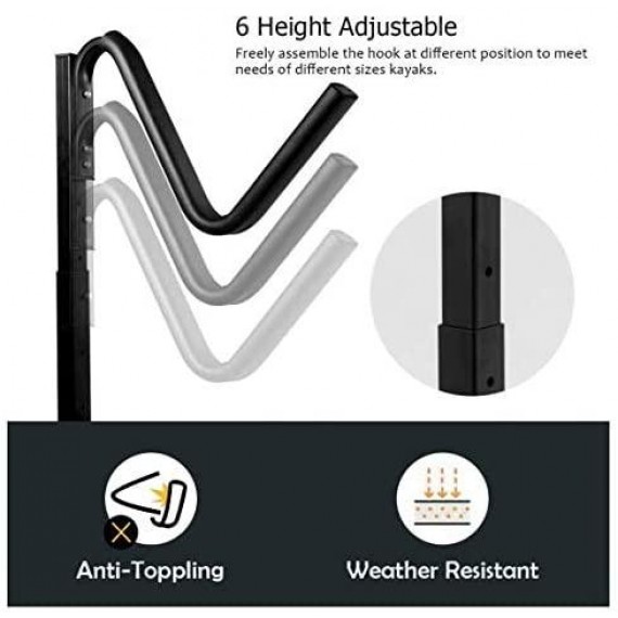 Sunil Freestanding Kayak Rack Height Adjustable Dual Storage