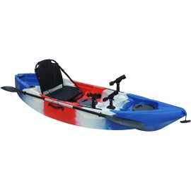OC Paddle Fishing Kayak with max Comfort, Storage and Paddles Included in Red, White and Blue