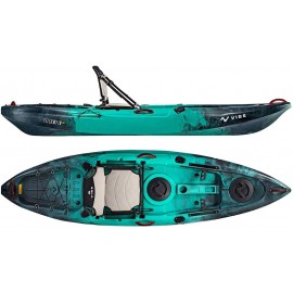 Vibe Kayaks Yellowfin 100 10 Foot Angler Sit On Top Fishing Kayak, Adjustable Hero Comfort Seat, Flush Rod Holders & Built in Storage