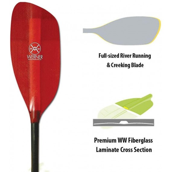 Werner Powerhouse Fiberglass Bent Shaft Kayak Paddle