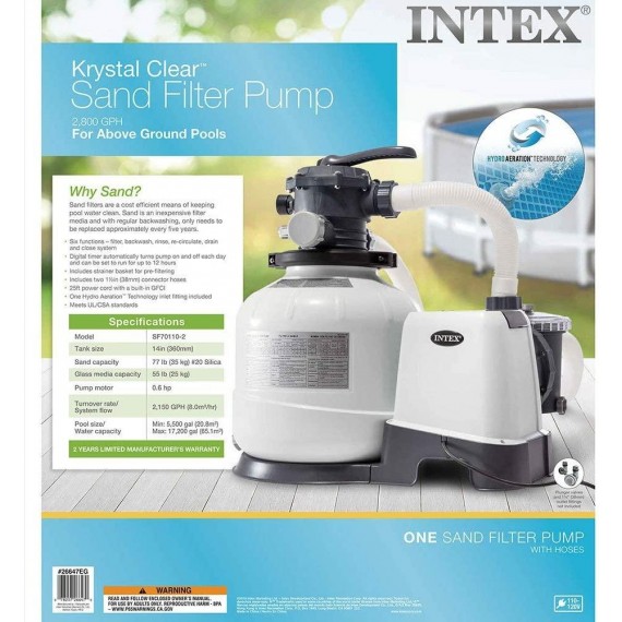Intex 2800 GPH Sand Filter Pump w/ Automatic Timer Replacement Valves  Skimmer