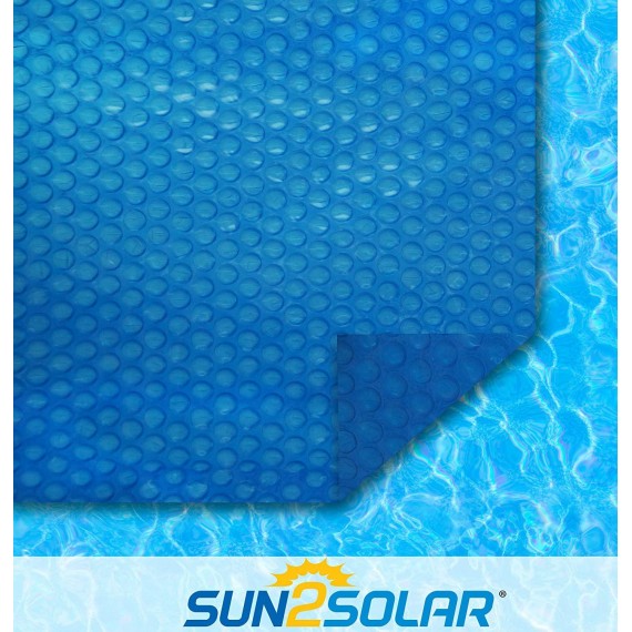 Sun2Solar Blue 16-Foot-by-32-Foot Rectangle Solar Cover | 1600 Series | Heat Retaining Blaet for In-Ground and Above-Ground Rectangular Swimming Pools | Use Sun to Heat Pool | Bubble-Side Down