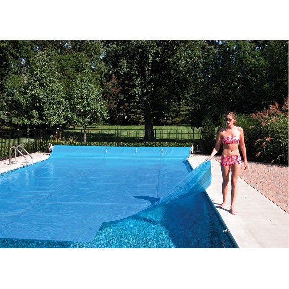 Sun2Solar Blue 16-Foot-by-32-Foot Rectangle Solar Cover | 1600 Series | Heat Retaining Blaet for In-Ground and Above-Ground Rectangular Swimming Pools | Use Sun to Heat Pool | Bubble-Side Down