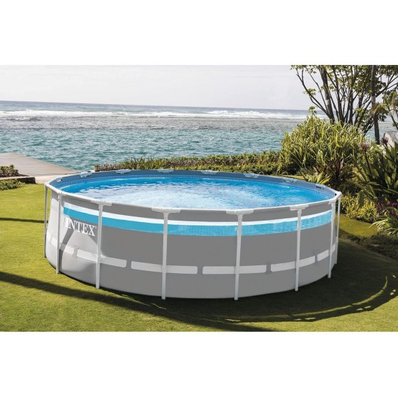 Intex 26729EH 16 Foot by 48 Inch Clearview Prism Fr Above Ground Swimming Pool with Filter Pump, Easy Set Up and fits up to 6 People
