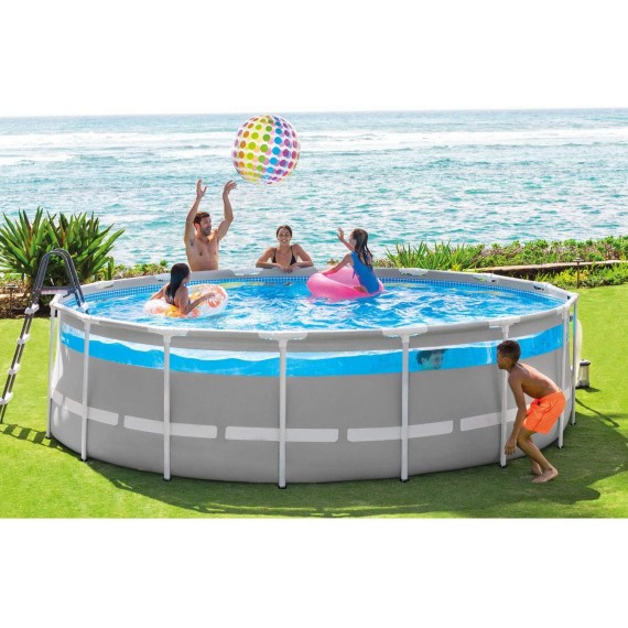 Intex 26729EH 16 Foot by 48 Inch Clearview Prism Fr Above Ground Swimming Pool with Filter Pump, Easy Set Up and fits up to 6 People