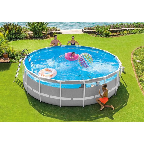Intex 26729EH 16 Foot by 48 Inch Clearview Prism Fr Above Ground Swimming Pool with Filter Pump, Easy Set Up and fits up to 6 People