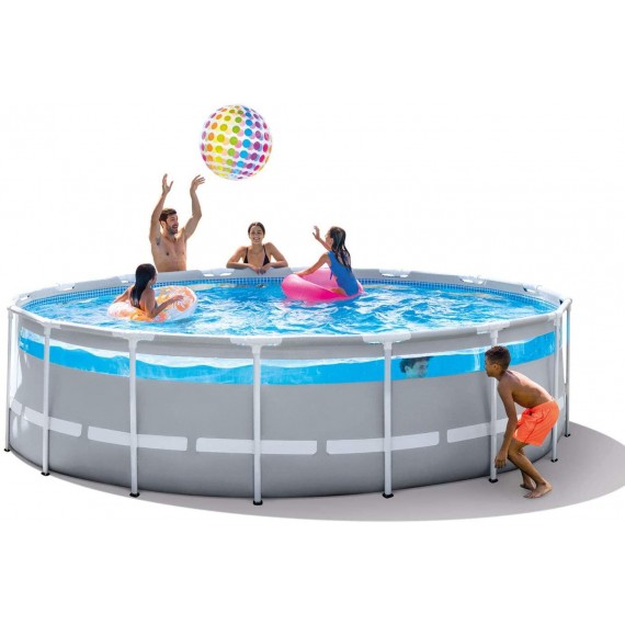 Intex 26729EH 16 Foot by 48 Inch Clearview Prism Fr Above Ground Swimming Pool with Filter Pump, Easy Set Up and fits up to 6 People