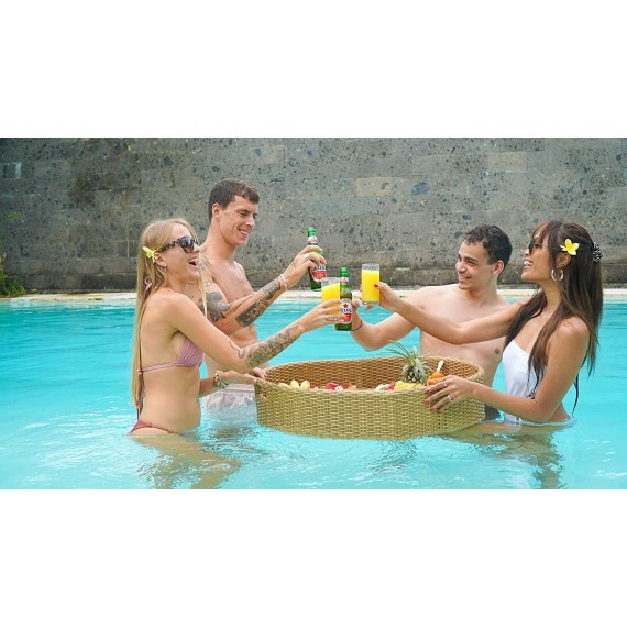 Floating Serving Trays Table Bar XLGE Heart - Swimming Pool Floats for s for Sandbars, Spas, Bath, and Pool Parties | Floating Tray for Pools Serving Dris, Brunch, Food on The Water.