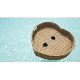 Floating Serving Trays Table Bar XLGE Heart - Swimming Pool Floats for s for Sandbars, Spas, Bath, and Pool Parties | Floating Tray for Pools Serving Dris, Brunch, Food on The Water.