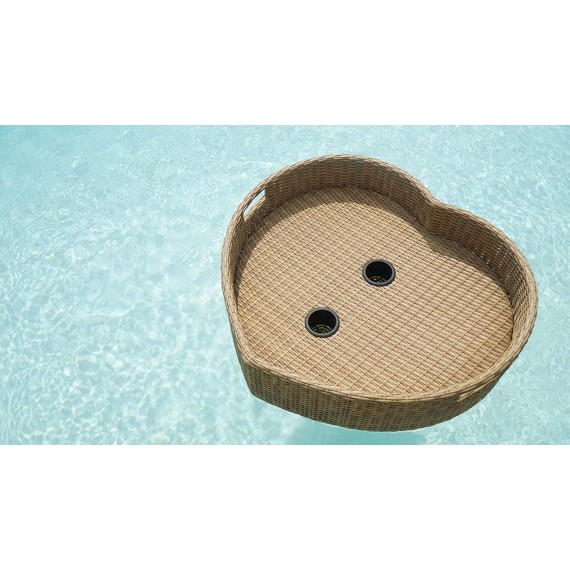 Floating Serving Trays Table Bar XLGE Heart - Swimming Pool Floats for s for Sandbars, Spas, Bath, and Pool Parties | Floating Tray for Pools Serving Dris, Brunch, Food on The Water.