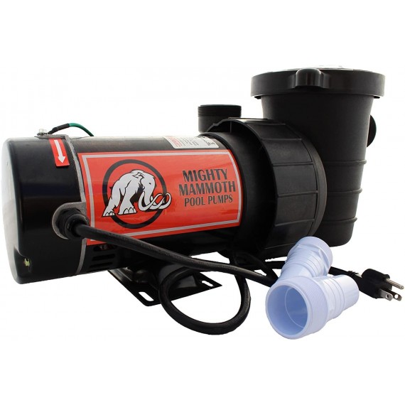 2 Horsepower Above Ground Pool Pump with Cord - Mighty Mammoth High Performance Motor for  Swimming Pool Water - 2  - 110V-120V - 60HZ